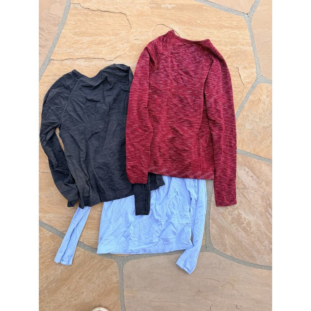 Athleta Girl Long Sleeve Athleisure Shirt Lot M 8/10 Seamless Tops CL - Picture 2 of 2